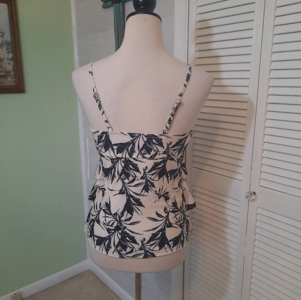 Nicole Miller three tier ruffle tankini swim top medium NWT *C1 - Picture 6 of 7